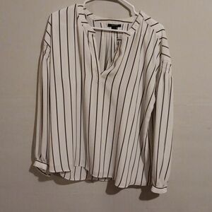 Striped White Blouse